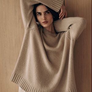 Jenni Kayne Cashmere Amelia Crewneck In Warm Sand 1X